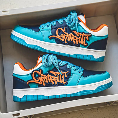Fashion Blue Designer Skateboard Shoes Men Streetwear Hip | SAMAG