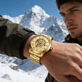Elegant Men's Automatic Mechanical Watch with Skeleton Design - Leather Strap, Roman Numeral Dial, Automatic Movement, Perfect for Business and Casual Wear, Ideal Gift for Young Men, Business Casual Men's Watch | Skeleton Wat