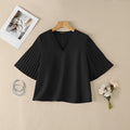 ZANZEA Summer Elegant V Neck Short Sleeve Blouse Women - View 8 | SAMAG