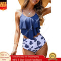 Women's Tankini Swimsuits Ruffled Tank Top Tummy Control | SAMAG