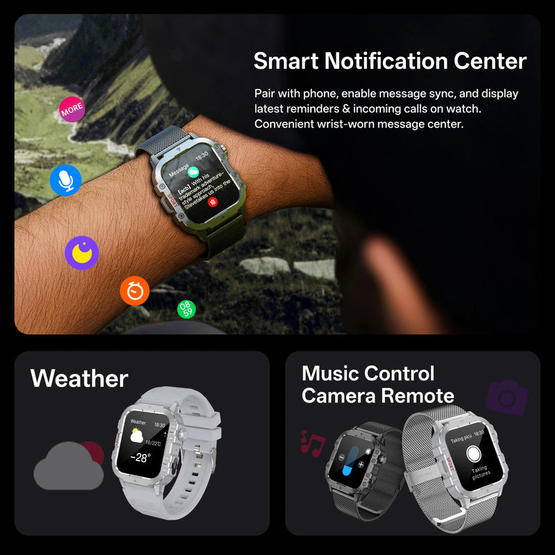 2025 New for Xiaomi Military Smart Watch Men IP67 3ATM Outdoor Sports Fitness Tracker Health Monitor 1.44Inch BT Call Smartwatch