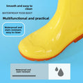 Waterproof Anti-slip Yellow Work Boots Men's Women's Mid-calf Rubber Shoes Gel Sole Booties Unisex Rain Boots Military Standard