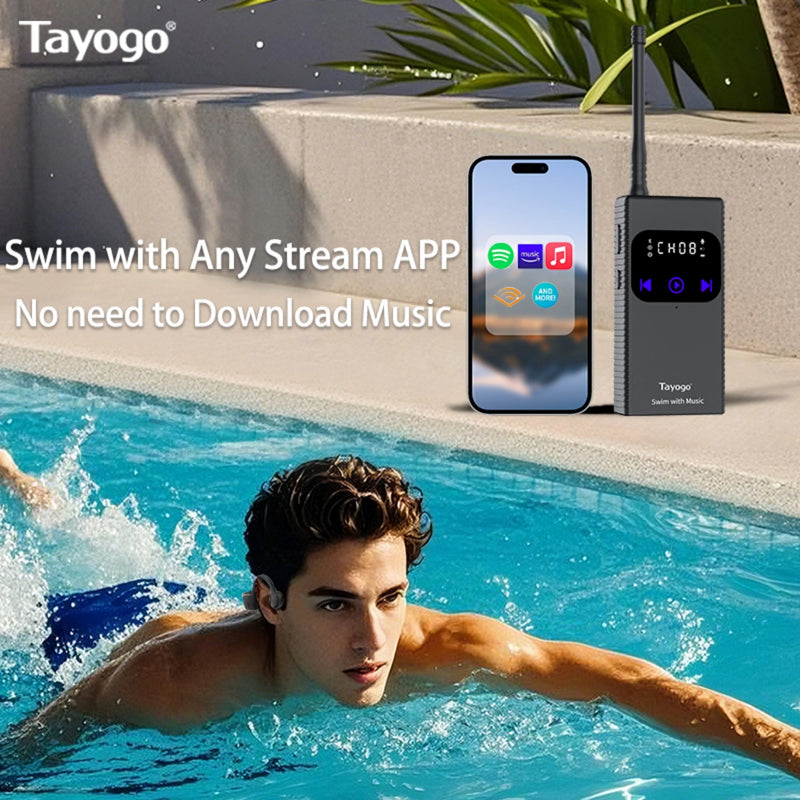Swimming Headphones Waterproof for Spotify Music Wireless Earphones No MP3 Download Required for Swimming