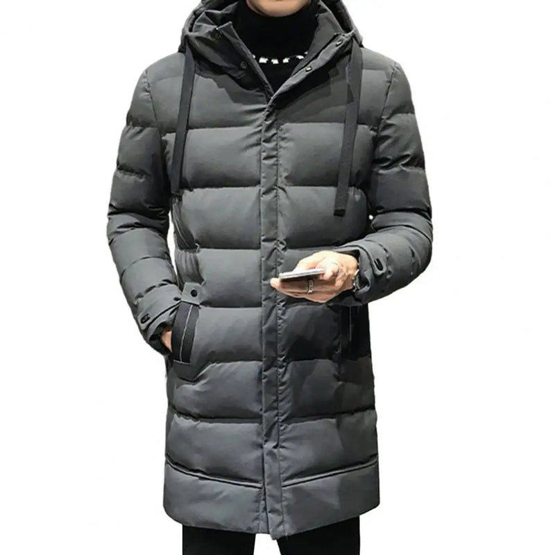 2023 Men Winter Parka Down Coat Casual Parkas Jacket Wind Breaker Winter Overcoat High Collar Mid-length Outdoor Snow Jacket
