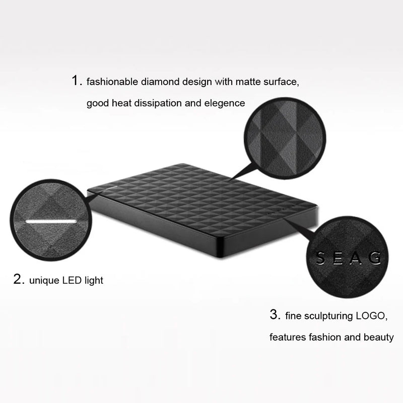 For Seagate Expansion genuine 2.5 Inch Portable External Hard Drive USB 3.0 Ultra High Speed High Capacity for Laptop PC Desktop