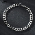 Fashion Stainless Steel Men Curb Cuban Chain Bracelet Women Bracelet On Hand For Couple Unisex Wrist Hand Jewelry Gift Party