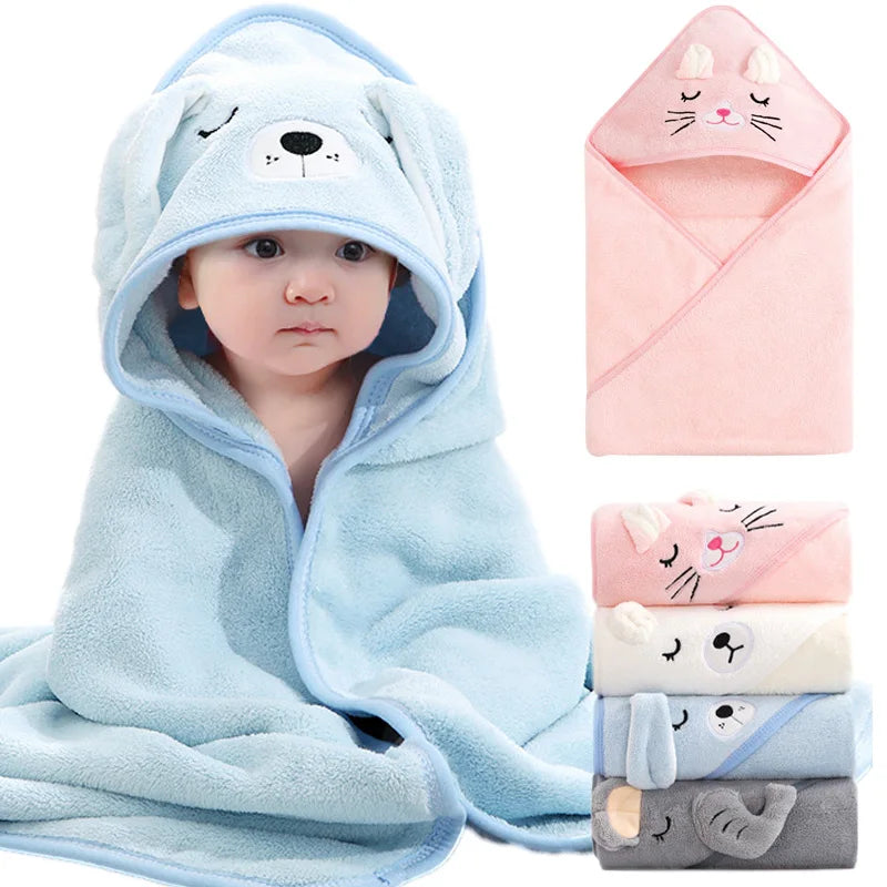 New Soft Coral Velvet Baby Bath Towel Warm Ultra Plush - View 3 | SAMAG