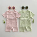 TZ23033 Children Clothing Set Kids Solid T - shirt+Shorts - View 3 | SAMAG