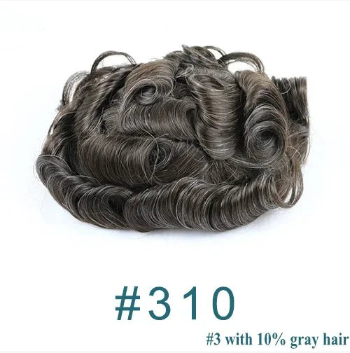 Super Ultra Thin Skin 0.02mm 80-100%Density Men Toupee Brown Black 210# Human Hair System Undetectable Natural Hairline Prosthes