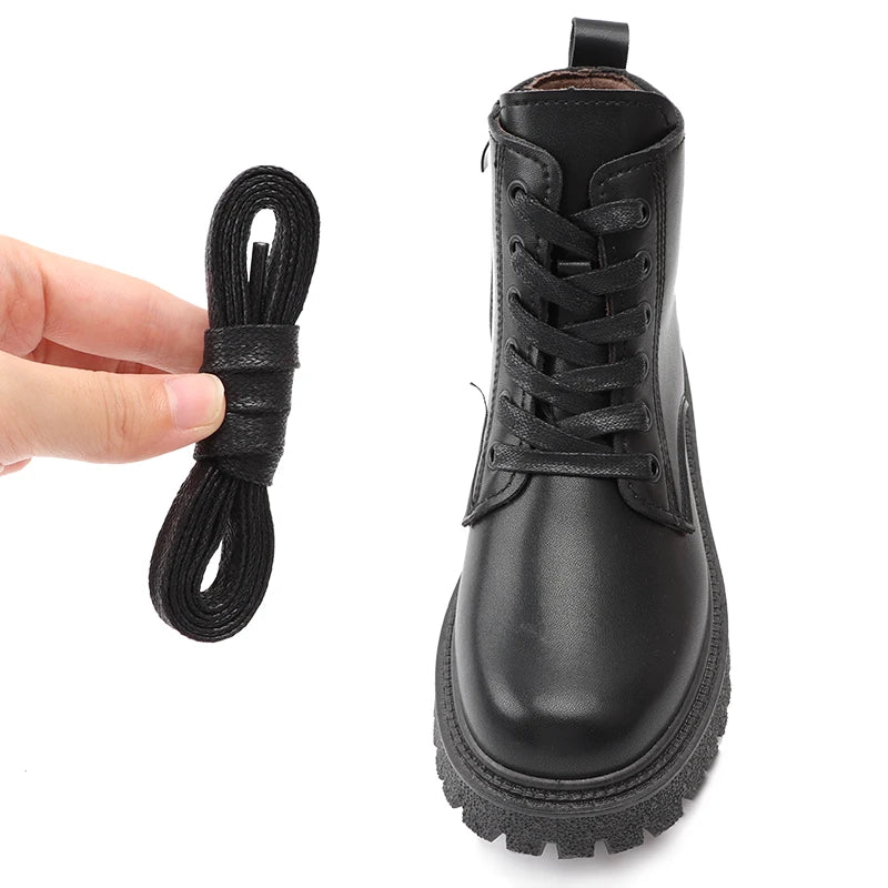 1Pair Waxed Cotton Shoelaces Waterproof Leather Shoelace Sneakers Boots Flat Laces for Shoes Accessories 70/90/120/150cm