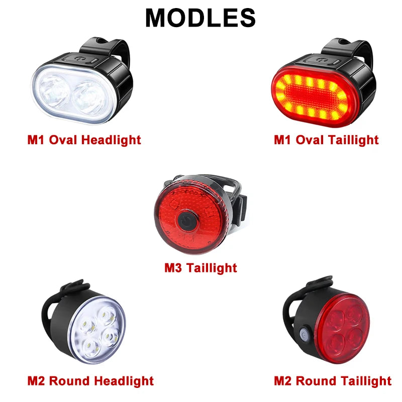BUCKLOS Bike Lighting Front/Rear/Set Lights Bicycle Lamp Led Cycling Light Bike Lighting for Bicycle MTB Front Taillight Lantern