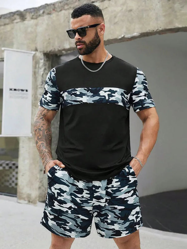 New Summer Vacation Leisure Daily 3D Men's Sports Wear Large Round Neck Short sleeved T - shirt Set Casual - View 11 | SAMAG