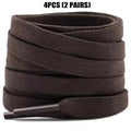 4 Pcs(2 Pairs) Premium Flat Waxed Shoelaces Heavy Duty Replacement Laces for Sneakers Leather Boots Hiking Shoes Men Women