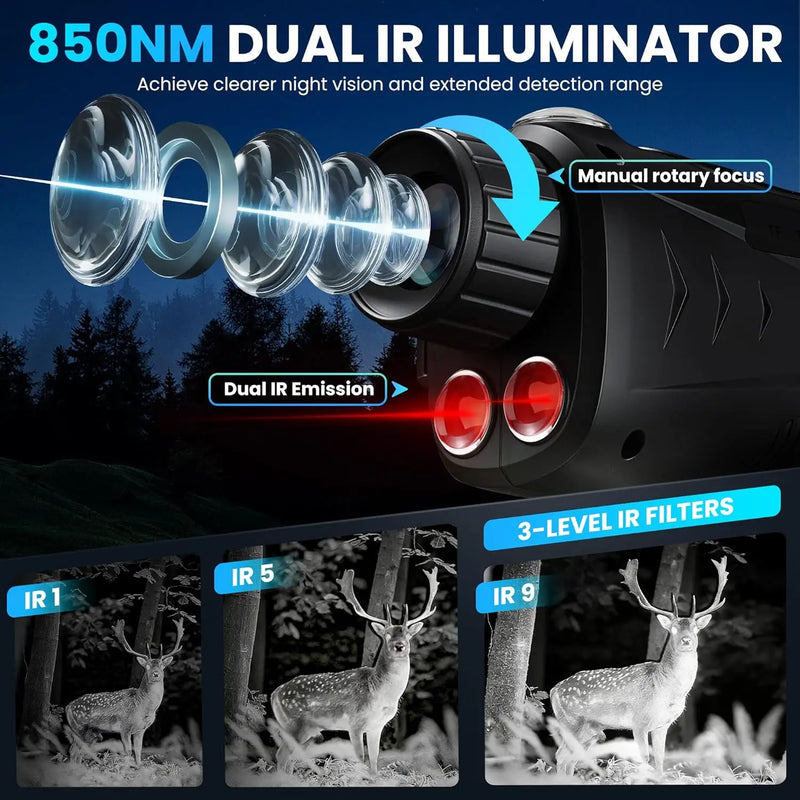 4K Night Vision Scope for 100% Darkness with 3000mAh - View 5 | SAMAG