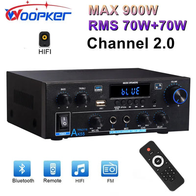 Woopker Digital Amplifier AK55 Audio Bass Power Bluetooth | SAMAG