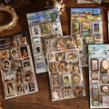 2Pcs/set Hard Sticker Relief Oil Painting Decorative Decal Poetry Seal for Diary Planner Scrapbook School Supply Stationery