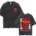 Washed Retro Japanese Anime Akira Print 100%Cotton Men Woment T-shirt Summer Autumn Daily Sports Party Casual Loose Short Sleeve