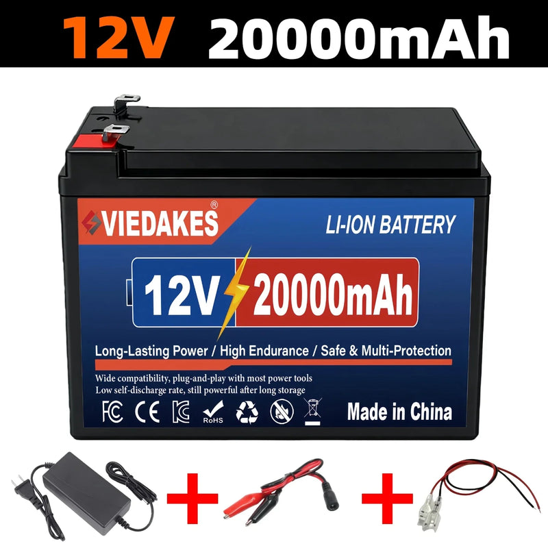 12V 10.5Ah Lithium Battery Rechargeable Replacement 12V Sprayer Battery with Built-in High Current BMS 12.6V 3A Charger 21A 30A