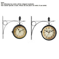 Wall Clock Retro Double-Sided Wall Clock Battery Operated Silent Station Clock Antique Wall Clock For Living Room Bedroom Office