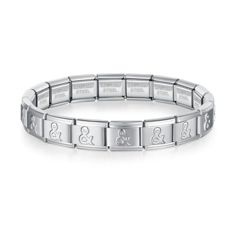 Hapiship Women's Jewelry DIY 9mm Width Itanlian Elastic Charm Bracelet Fashion Stainless Steel Bangle ST - Visuel 9 | SAMAG