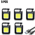 Mini LED Flashlight Keychain Light Multifunctional Portable COB Camping Flashlights USB Charging Work Lights fishing Lanterna