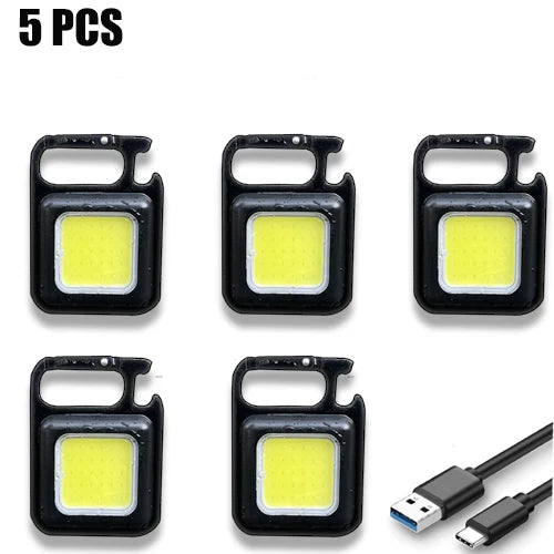 Mini LED Flashlight Keychain Light Multifunctional Portable COB Camping Flashlights USB Charging Work Lights fishing Lanterna