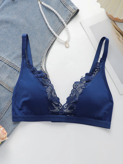 Wire-free Deep V-neck Brassiere Sexy Lace Lingerie | SAMAG