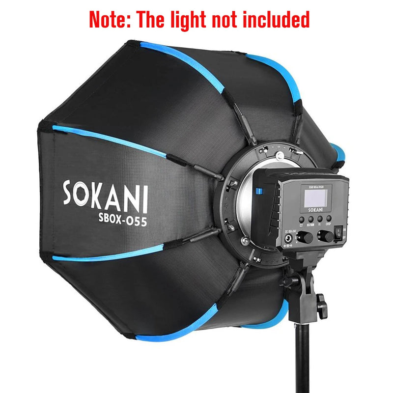 Sokani SBOX-O55 55cm Octagon Softbox Bowens Mount for Sokani X100 X60 Mini COLBOR CL60 Aputure 60X 200X Godox LED Video Light