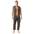 Men's Fishnet Hollow Out Robes Classic Lounge Pants Sexy Sleepwear Mens Robe Sets Daily Home Sleeveless Bathrobes Hooded Pajamas