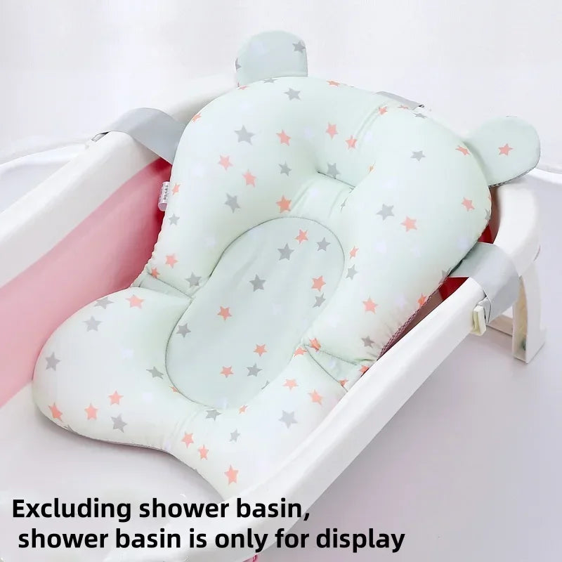 Adjustable Bathtub Support Mat Foldable Floating Baby Bath Seat Pad Shower Cushion Safety Water Pad for Newborn Baby Bathing Use