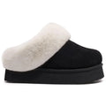 Shevalues Winter Furry Women's Slippers Platform Slippers Fluffy Cozy Warm Indoor Slides Plush Lining Outdoor Women's Slippers