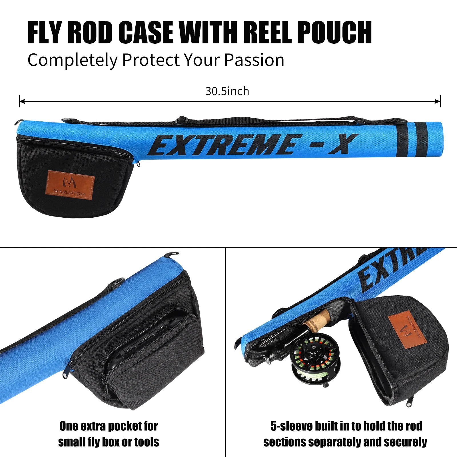 Maxcatch Extreme-X Fly Fishing Rod and Reel Kit 3-8WT Complete Starter Outfit with Extra Tip Section Fishing Gear Accessory