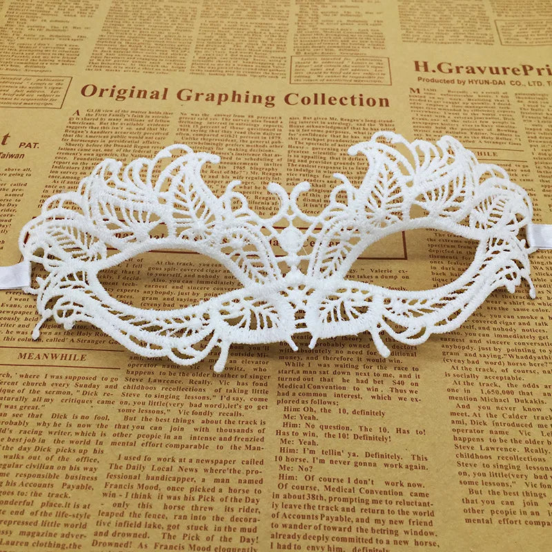 1pcs Hot Sale White Sexy Lace Half Face Masks Various Styles Halloween Masquerade Party Dance Mask Costume