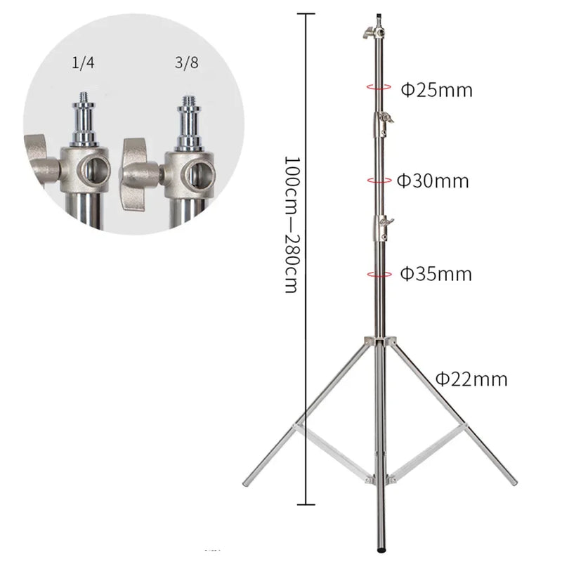 SH 2.9m Light Stand With Stainless Steel Kit Cross Arm  With Weight Bag Photo Studio Accessories Extension Telescopic Rod 2.49M