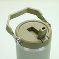 1pc Vacuum Tumbler with Lid Stainless Steel Portable Water Bottle with Dazzling Handle Insulated Tumbler Tote Handle 20/30OZ