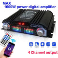 HiFi Sound Amplifier 4 Channel Digital Audio Bluetooth Amplifier Power Karaoke Player FM Radio Support Remote Control