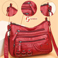 Vintage PU Crossbody Bag, Retro Multi Layer Shoulder Bag, Women's Fashion Handbag & Purse, Female Work Travel Messenger Bag