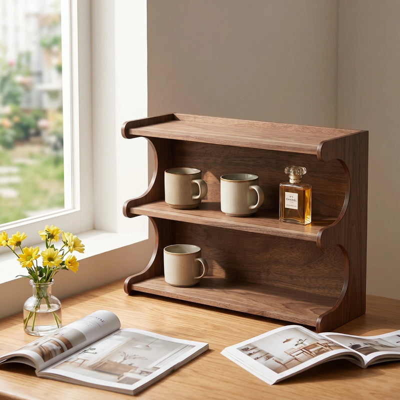 Mug Storage Shelf Elegant Cup Rack Desktop Double - Tier Coffee Display Space - Saving for Collectors - View 4 | SAMAG