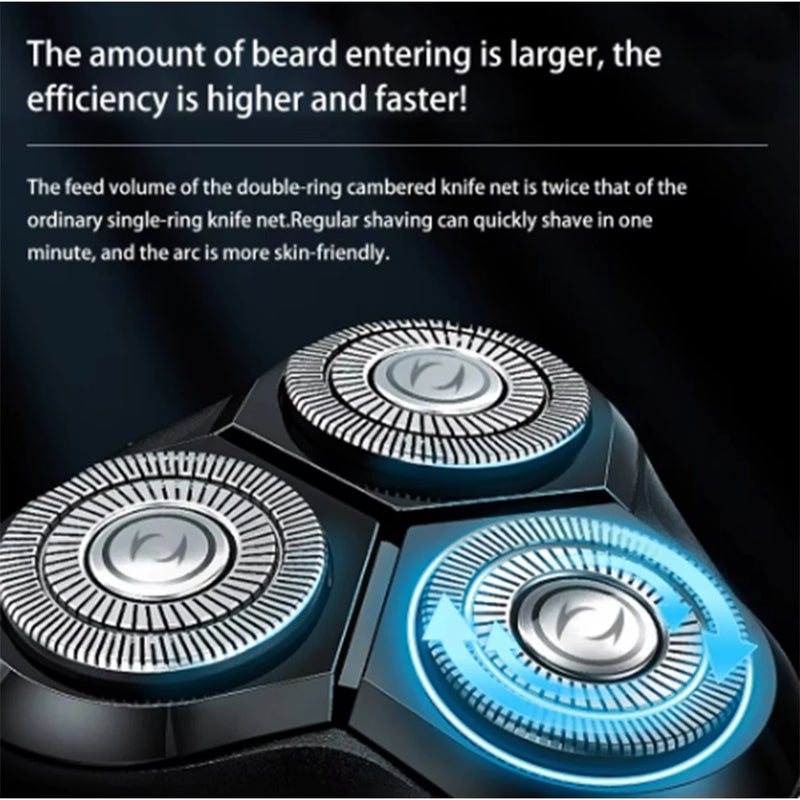 Electric Shaver for men's electric shaver Smart razor for Beard timmer IPX7 waterproof Wet And Dry shaving machine Men Shaver