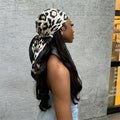 Luxury Brand 2026 Leopard Print Square Silk Scarf for Women Hijab Hair Bands 90cm Neckerchief Female Satin Shawl Ribbon Headband