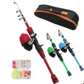Kids Youth Portable Telescopic Fishing Rod Reel Combo Full Set With Carry Bag Simulation Soft Lures Hooks Accessories For Outdoo