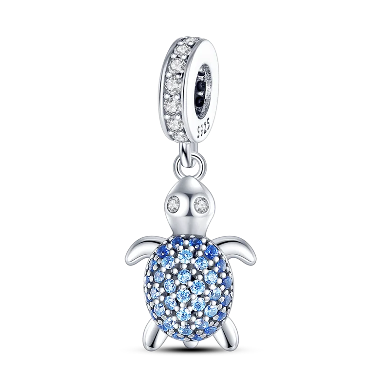 925 Sterling Silver Ocean Theme Charm Beads For Women Blue Wave Dolphin Seashell Compatible Summer Beach Vacation Jewelry