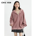 CHIC VEN Women Fashion Cardigan Casual Hooded Striped - View 9 | SAMAG