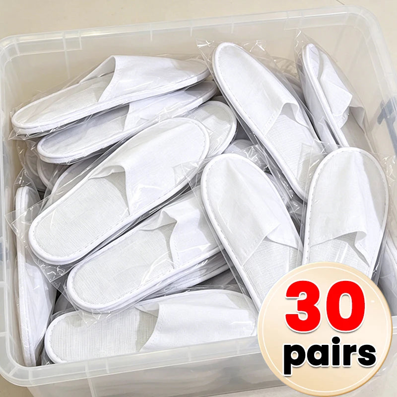 40pairs 2026 White Hotel Slipper Unisex Disposable Slippers for Home Guests Non-Slip Bathroom Spa Slippers Shoes for Men Women