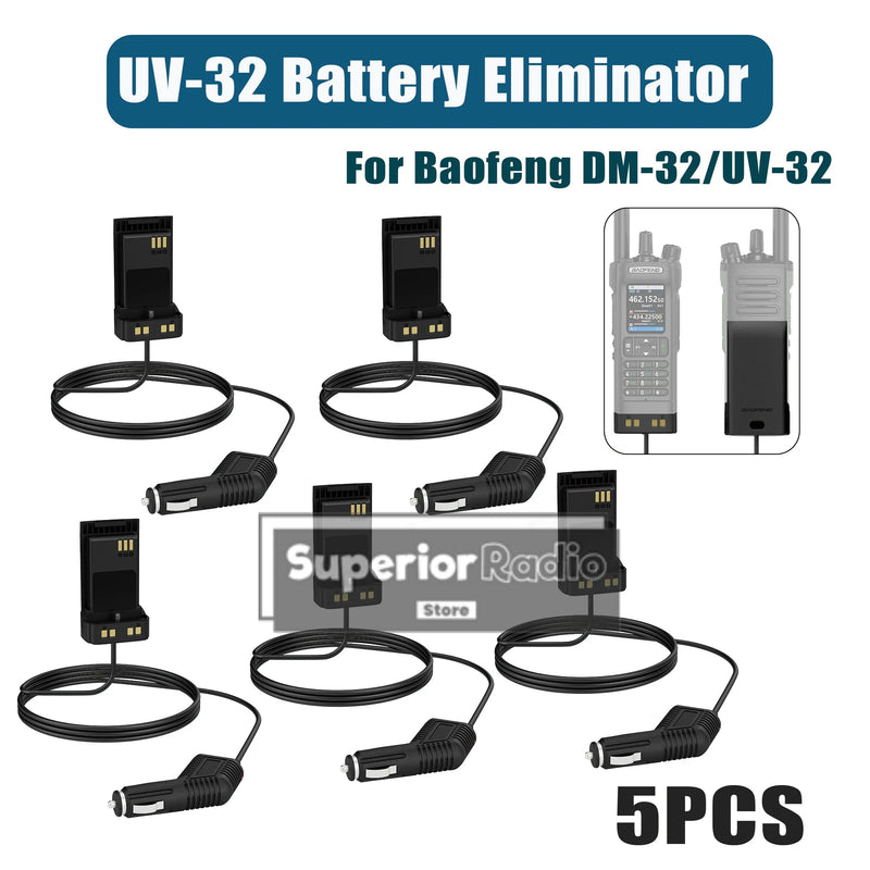 Baofeng UV-32 DM-32 Battery Eliminator 12-24V DM32 UV-32 Walkie Talkie Car Charger Radio Cigarette Lighter Accessories 1/2/5PCS