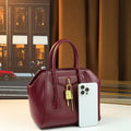 Simple casual metal lock tote 2026 new versatile large-capacity Boston bag