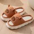 Linen Capybara Platform Women's Slippers Home New Summer Animal Designer Shoes Girls Indoor Slides Unisex Soft Non-Slip Open Toe
