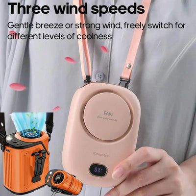 3-In-1 Handheld Fan, Waist Portable Neck Mini Desktop LED | SAMAG