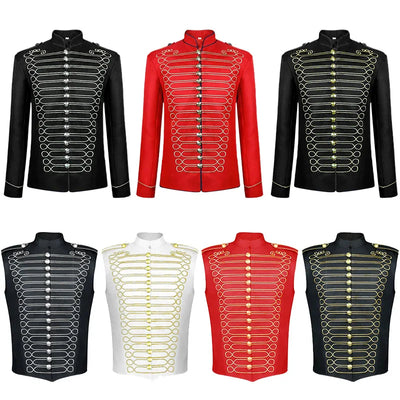 Men's Gold Embroidery Jacket Medieval Retro Blazers | SAMAG