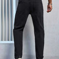 Men's Casual Solid Black Regular fit Jeans | SAMAG